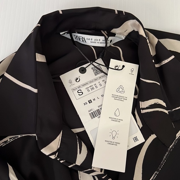 Zara Black Printed Shirt Dress - Picture 11 of 11